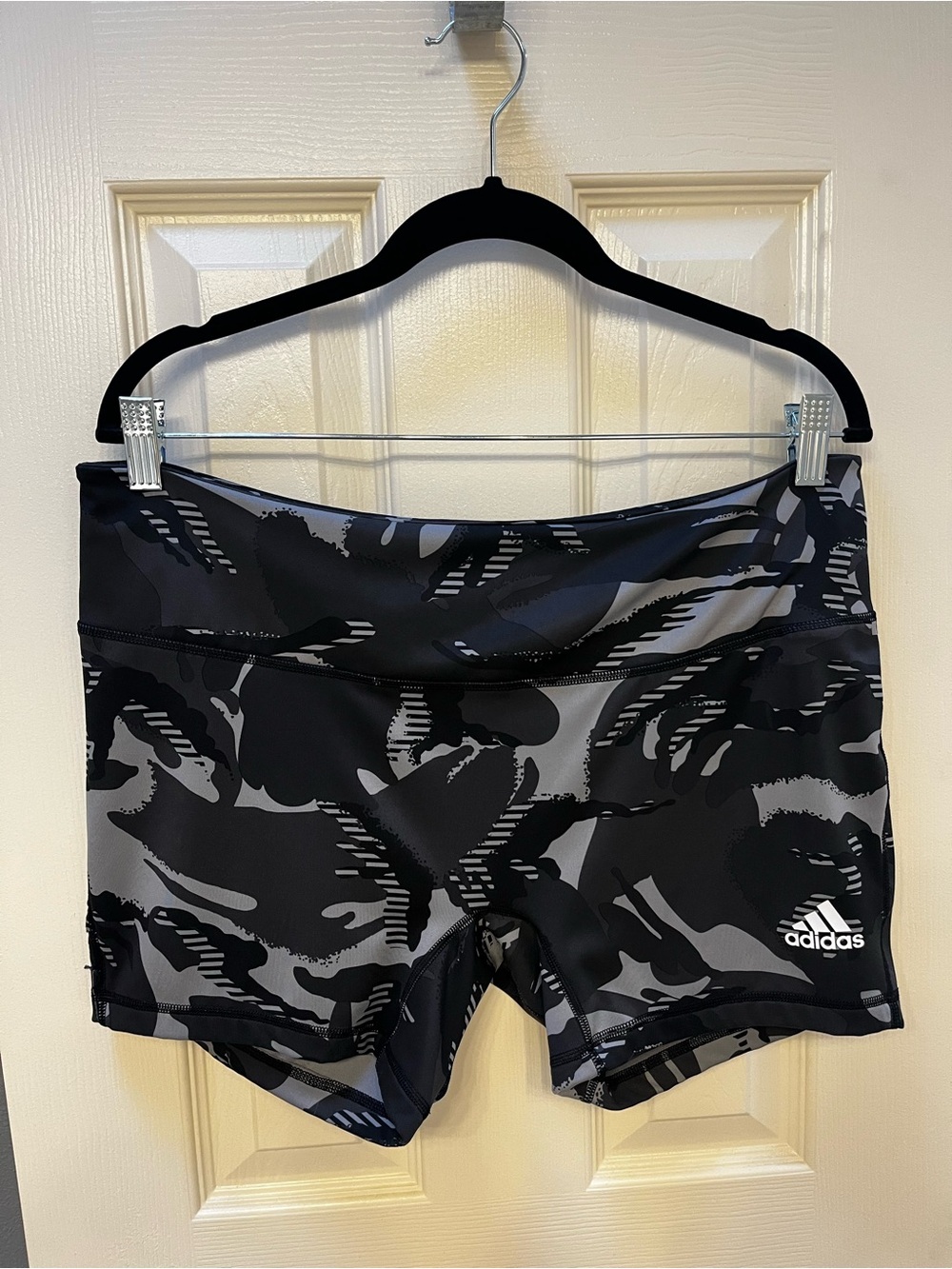 Adidas Women's Camo 4-Inch Bike Shorts in Black and Gray
